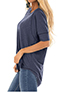 Woman's Classic Pullover Summer Top - Elbow length Sleeves / Rounded Hemline